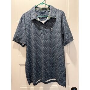 William Murray Golf Polo Shirt Large Mens Blue Beer Mug CaddyshackPlaid